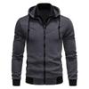 Casual Men Hoodie Men's Zipper Closure Hoodie Cardigan with Drawstring Hood Contrast Color Design for Fall Spring Seasons Spring