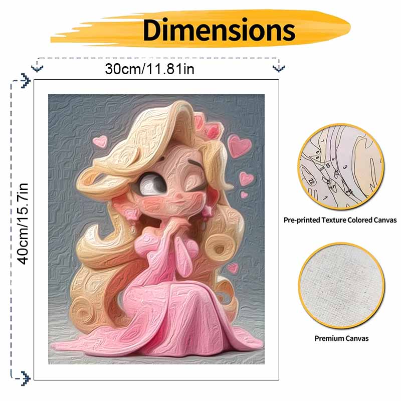 Disney Romantic Princess Oil Paint by Numbers Painting Kit Handmade Diy Home Decor Gifts Wall Art Craft for Living Room Bedroom Decor