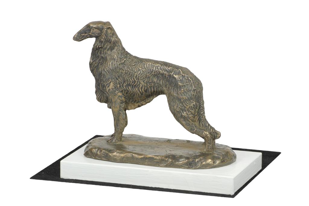 Borzoi, Russian Hunting Sighthound, Russian Wolfhound IV - Dog Figurine, Figure On a White Base, Trophy for Art-Dog Dog Show Exhibition