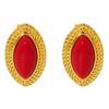 18K Gold Plated Black and Red Horse Eye Resin Stainless Steel Stud Earrings
