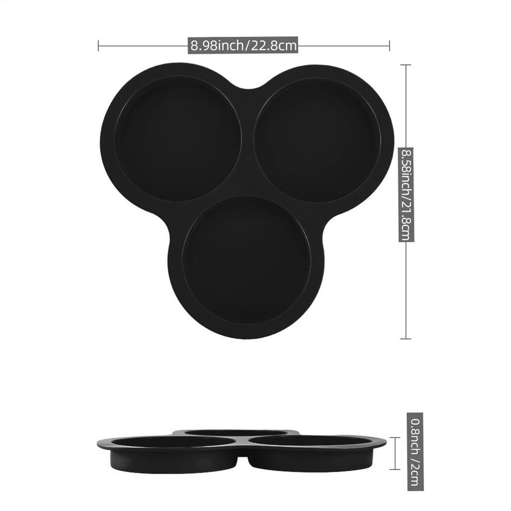 Silicone Mold For Air Fryer 3-Cavity Cooking Mould Silicone Air Fryer Cups For Small Cakes Puddings Hamburgers Breakfast