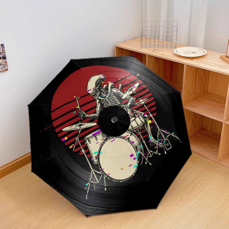 SuperDrummer Pattern Pattern New Style Umbrella, 1 Piece Automatic Folding Umbrella, Portable Travel Umbrella, Outdoor Umbrella, Birthday Gift