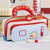 Large Capacity Pencil Case House Design High Appearance Pen Bag 3 Layers Portable Pencil Pouch School Supplies For Student Home