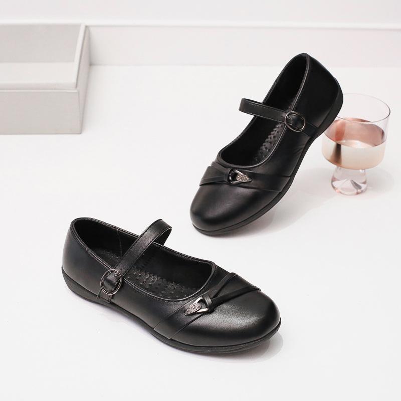 Classic Mary Jane Flats Adjustable Strap Leather School Shoes for Girls