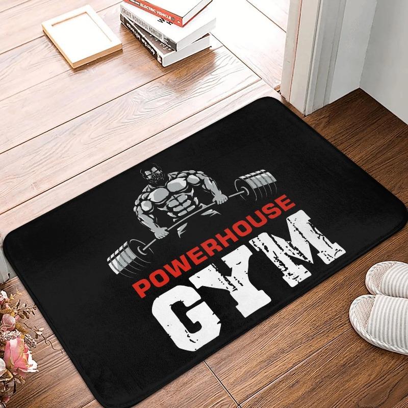 Bodybuilding Fitness Powerhouse Gym Front Door Mat Anti-Slip Carpet Outdoor mat Absorbent Doormat Garden Garage Entrance Rug 30x50cm