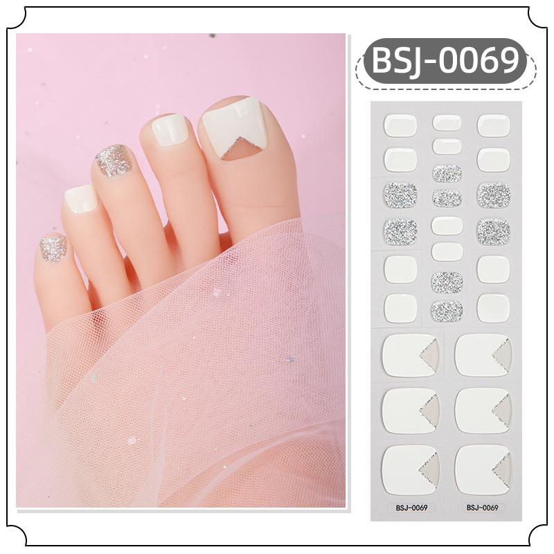New Gel Foot Stickers, Manicure Stickers, Scallion Powder UV Lighting, Semi-baked, Semi-cured Toenail Stickers