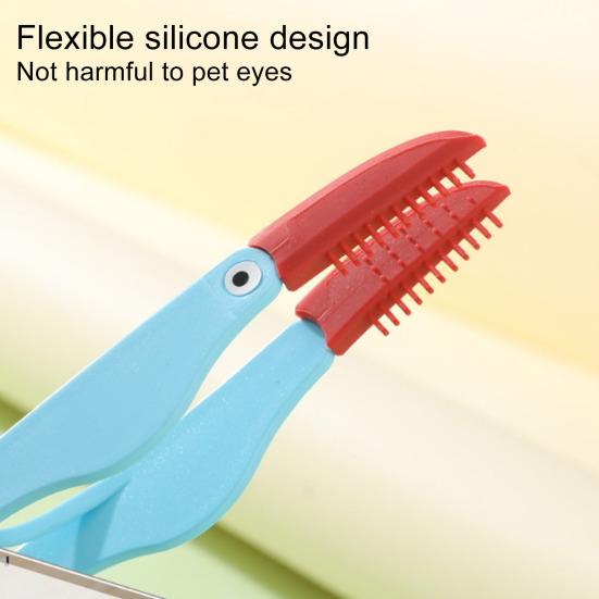 Pet Eye Care Brush Soft Silicone Tear Stain Remover Comb Dogs Eye Cleaner Brush with Anti-Slip Handle Gentle Pet Grooming Tool