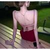 Small suspender dress 2026 new summer waist sexy backless chic design sense a-word skirt children