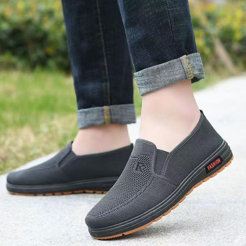 beef tendon sole spring and autumn new cloth shoes men's shoes new fly-woven casual soft-soled medium cloth shoes