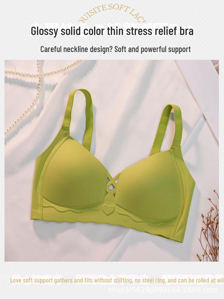 Sujetador de Verano Sin Costuras para Mujer Lake and Heart: Estilo Fino, Soporte para Pecho Pequeño, Prevención de la Caída, Cómodo, Sin Aro de Acero.