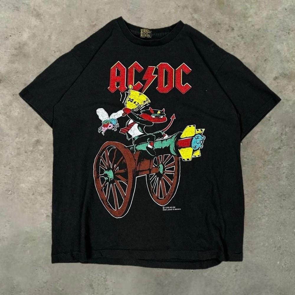 Винтажный стиль ACDC High Voltage Tour Репринт Графический Унисекс S-4XL Унисекс Футболка S