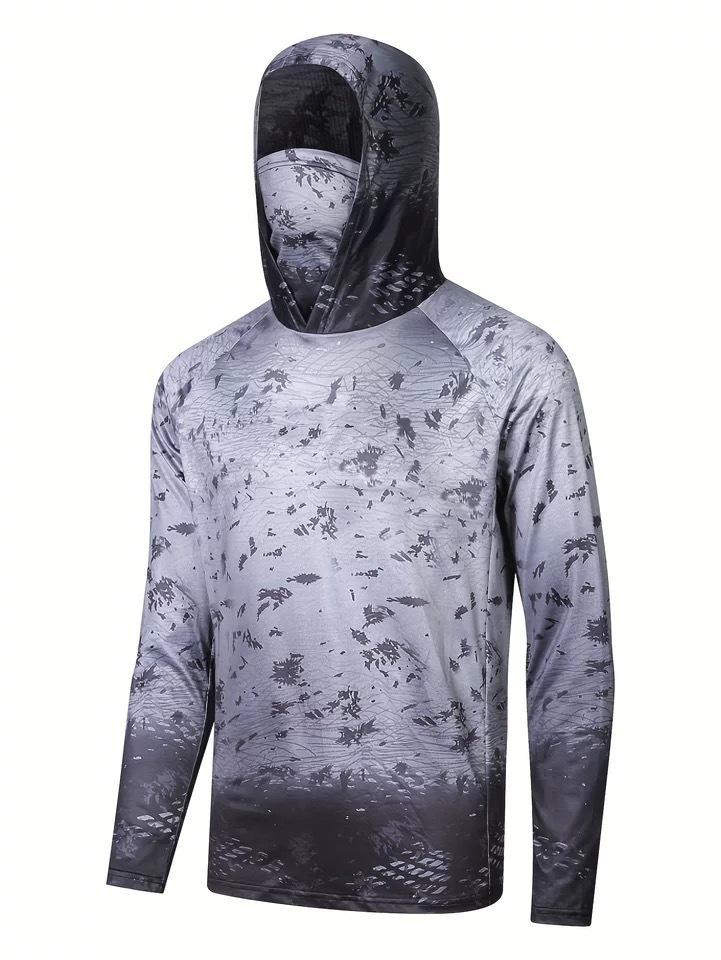 Attrezzatura da pesca galleggiante da uomo tuta da pesca ad asciugatura rapida con maschera antipolvere e protezione UV tuta da pesca leggera