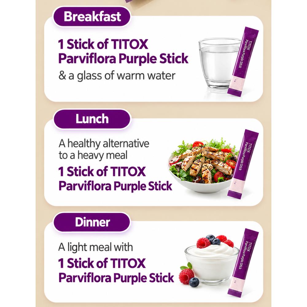 [vitamin village] Ttox Parviflora 100% Purple Stick, 15 packets / Korean Ttox Stick / Natural Detox