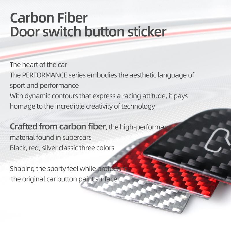 For Tesla Model Y 2019-2026 Juniper Model 3 Highland 2026 Carbon Fiber Car Interior Door Switch Button Trim Stickers Accessories