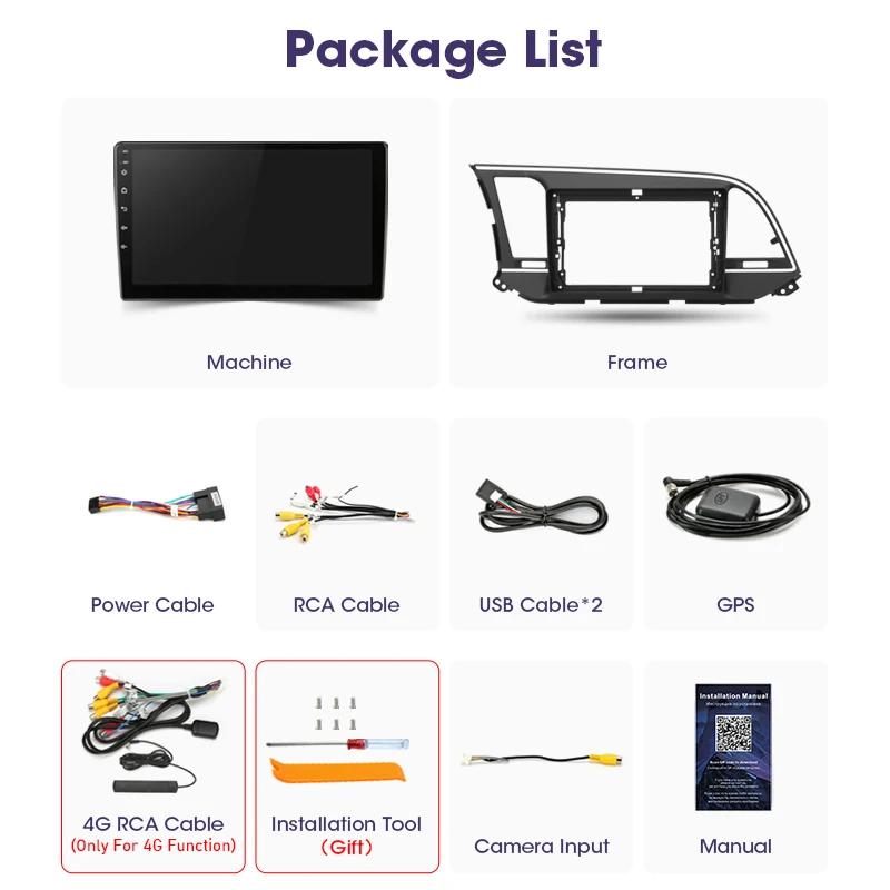 2 Din Android 12 Car Radio For Hyundai Elantra 6 2016-2018 Multimedia Video Player GPS 4G Carplay Auto Stereo DVD QLED Head Unit