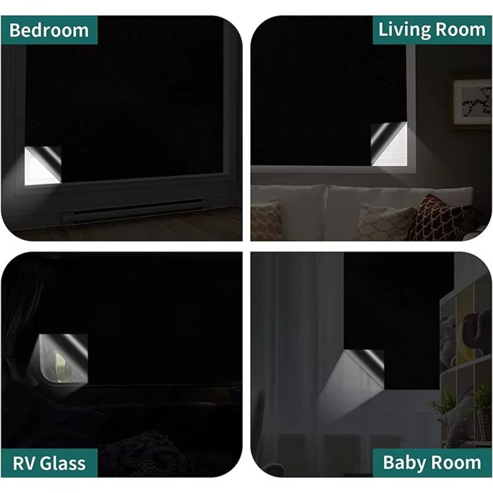 With 32 Stickers Travel Blackout Curtain Removable No Drill Temporary Curtain  Bedroom