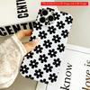 Black and White Floral Pattern Phone Case All Inclusive Film Hard Phone Case, Compatible with iPhone 18 Pro Max 17 16 15 14 13 12 11