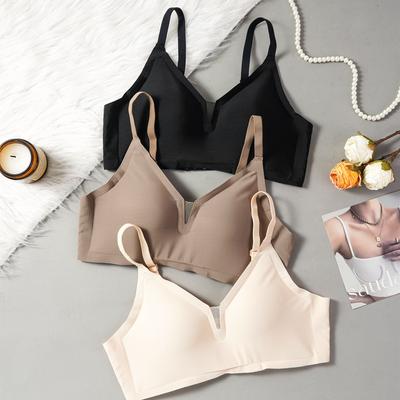 Seamless Bra For Women Push Up Comfortable Breathable Thin Cup Wireless Bra