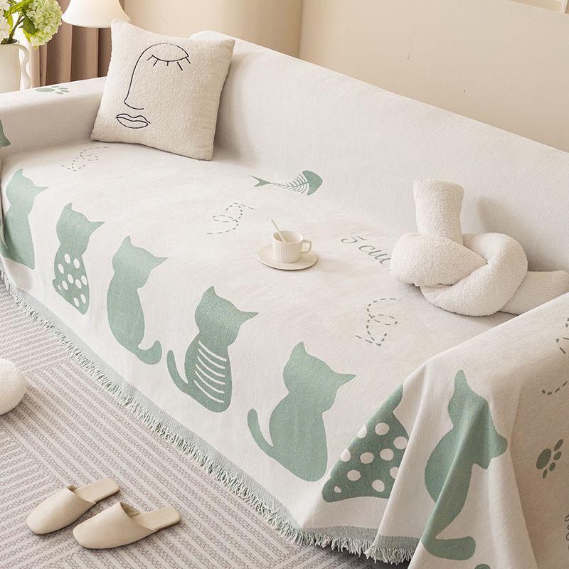 Chenille Cartoon Sofa Towel: Universal, Multifunctional Armrest and Backrest Cover