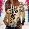 Women Plus Size Asymmetric Cutout Neck Cold Shoulder Long Sleeve Printed Fitted Blouse