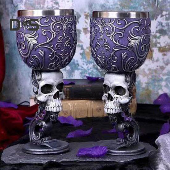 Dragon Wine Goblet Cat Chalice Cup Stainless Steel Resin Gothic Macabre Halloween Decorative Bar Whiskey Cocktail Drinking Glasses for Beer Wine