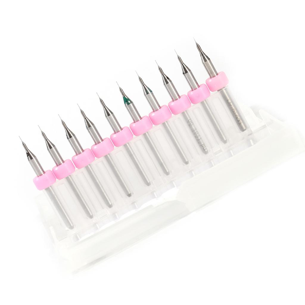 10pcs PCB Print Circuit Board Carbide Micro Drill Bits Tool Set for CNC SMT
