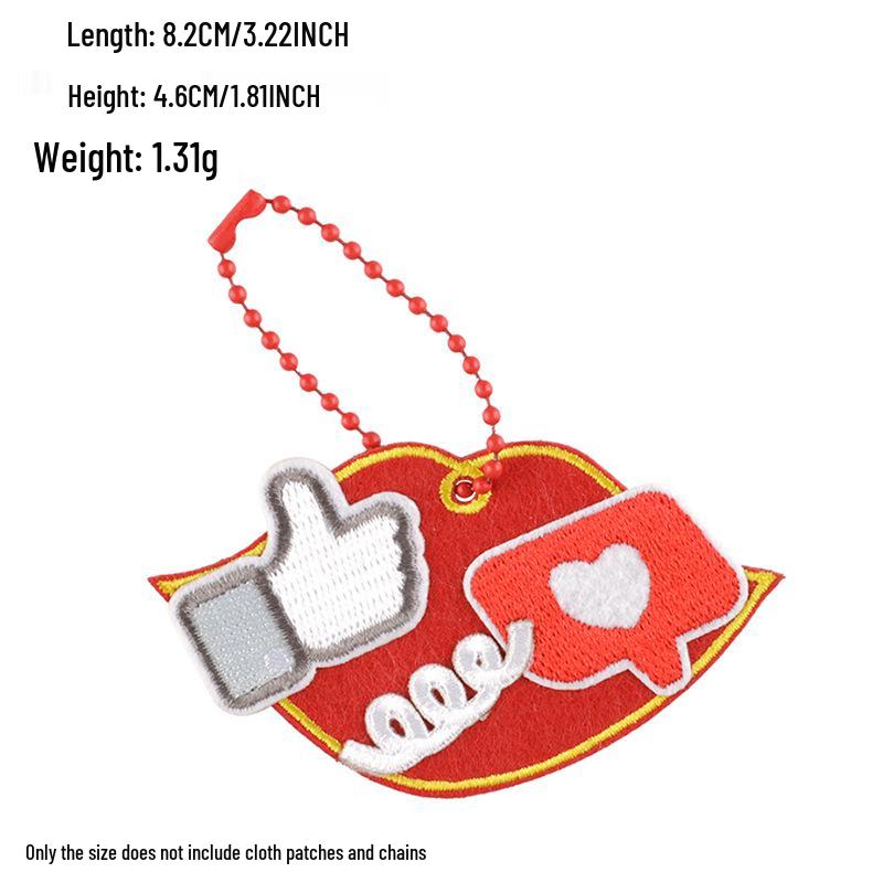 Korean INS Style Luggage Tag Keychains - DIY Anti-Lost Bag Accessory with Embroidery Blank Cloth Patch