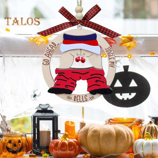 1/3 buc. Ornamente amuzante de Crăciun, din lemn, obraznic, urât, brad de Crăciun, semn de agățat, nepotrivit, murdar, Moș Crăciun, pentru decorarea casei de vacanță