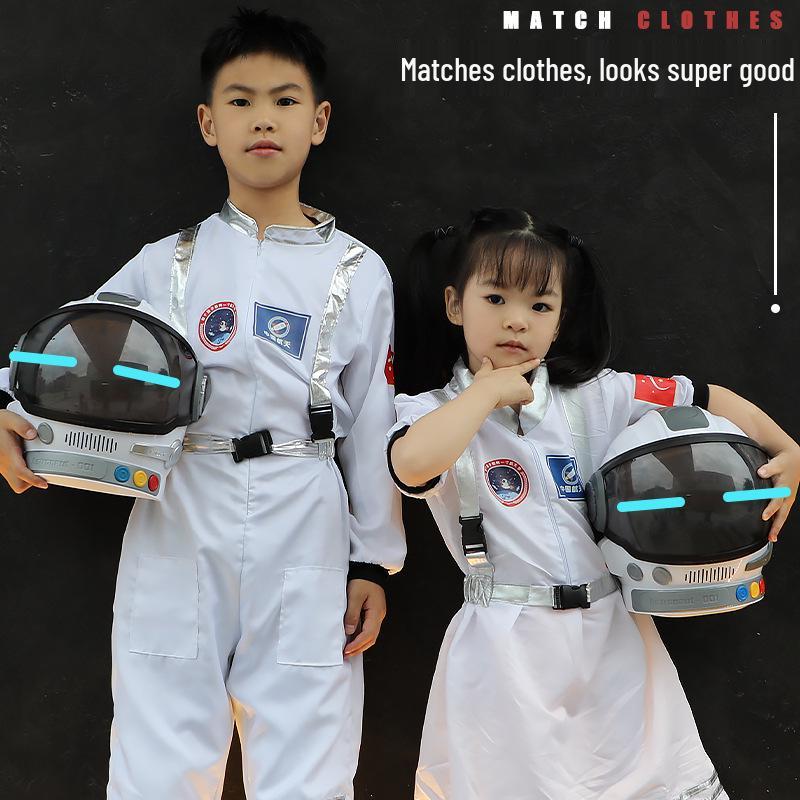 Kids' Short-Sleeve Space Astronaut Costume with Light-Up Helmet