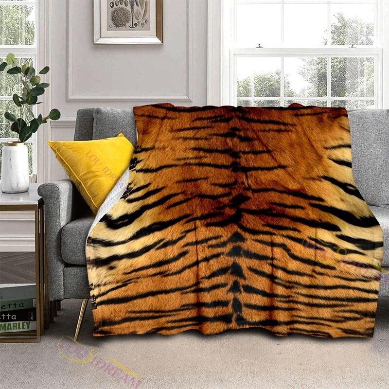 Galaxy Animal Tiger Print Fluffy Blanket Home Decoration Suitable for Living Room Bedroom Office Office Travel Blanket