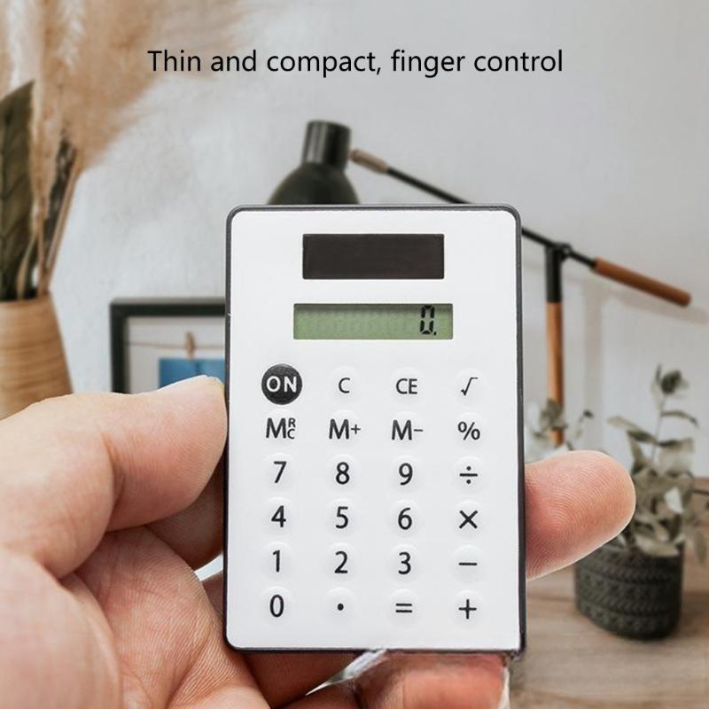 Miniature Solar Calculator with 8 Digit Display and Quiet Keys Pocket Sized for Home and Office Use Easy to Carry