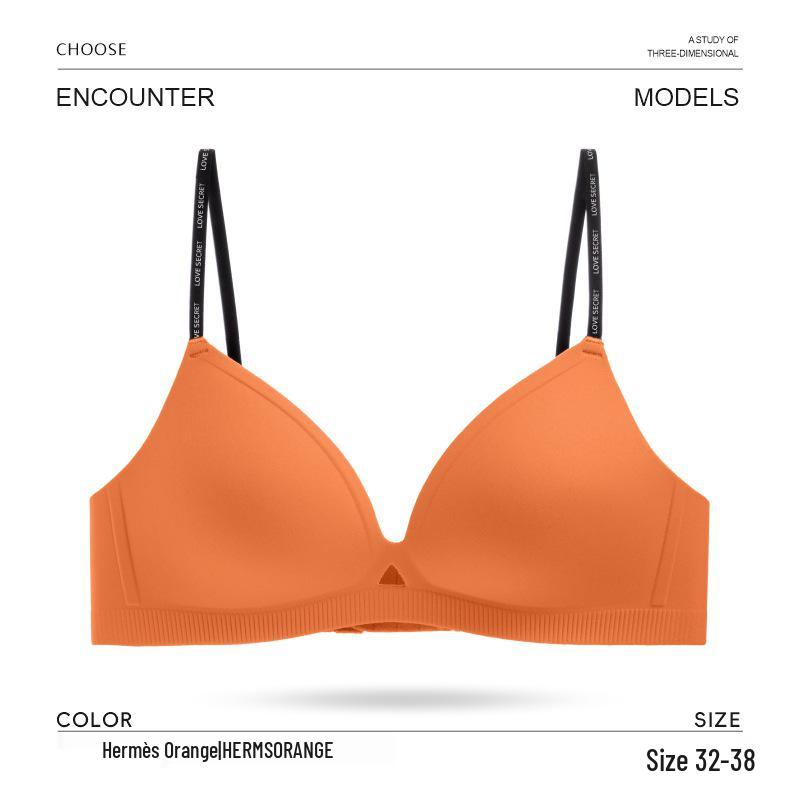 Seamless Push-Up Wire-Free Bra for Small Busts: Side Support, Anti-Sag, Sexy Thin Straps, Comfortable Fit