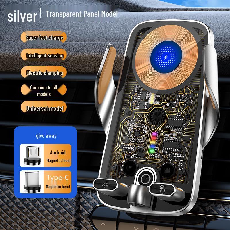 66W Wireless Fast Charging Car Phone Holder and Navigation Mount