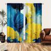 Watercolor Art Curtains 2pcs – Bold Blue and Yellow Abstract Design, Contemporary Window Decor for Home and Art Lovers