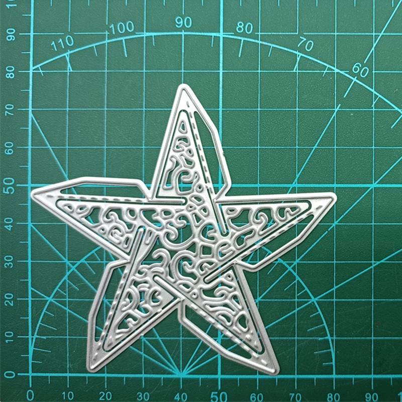 Metal 3D Star Shape Cutting Dies DIY Embossing Script Die Stencils Carbon Steel Die-Cut for Scrapbook Card Album Making