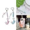 Colorful Goldfish and Star Bowknot Pendant Keychain Acrylic Key Ring for Women Girls Trendy Bag Charm Decoration