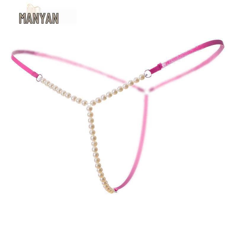 Elegant Sheer Pearl-Accent T-Back Thong Lingerie for Women