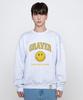 GRAVER [Unisex] Arch Logo Life Dot Smile Sweatshirt_Melange White