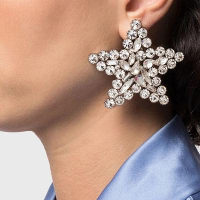 Orecchini a stella con strass brillanti moda versatile clip per orecchini accessori per abbigliamento da festa donna