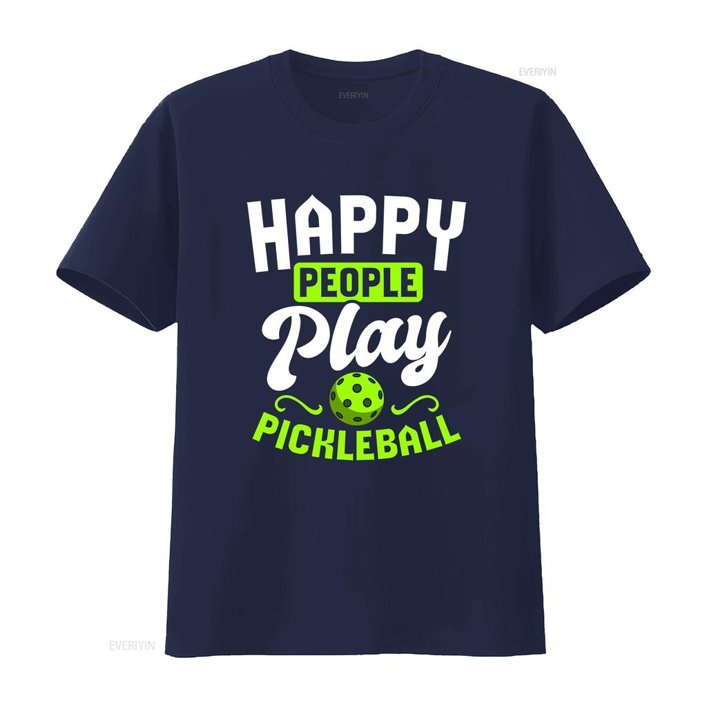 Happy People Play Pickleball T Shirt Paddle Funny Player Paddleball Sport Lover Vintage Top For Everyday Wear Homme