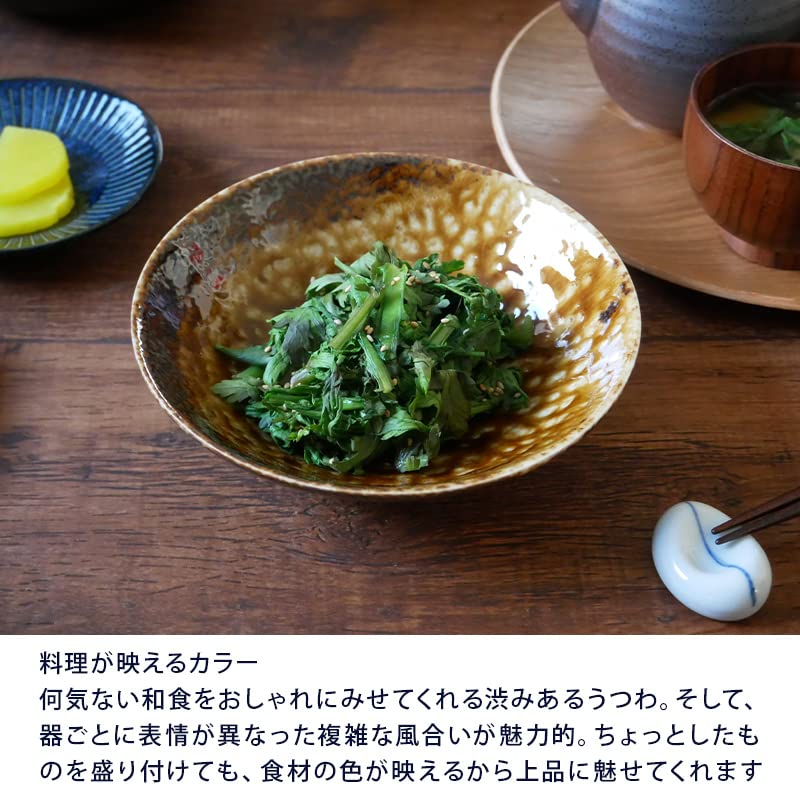 EAST table Vas de mică adâncime 17 cm Irabo vesela japoneză Maro Fabricat în Japonia Se potrivește la microunde Pot fi spălat vase Bol 110-017-02