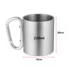 220ml Stainless Steel Cup Camping Traveling Outdoor Cup Double Wall Mug with Carabiner Hook Handle