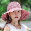 WTEMPO Summer Foldable Hats for Women Large Brim Sun Protection Hats Hollow-out Breathable Vacation Travel Seaside Beach Cool Hats