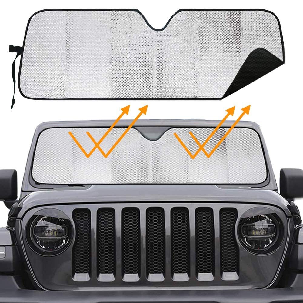 Big Ant Windschutzscheiben-Sonnenschutz für Jeep Wrangler TJ JK JL Gladiator JT Türblock UV-Sonnenschutz-Protektor Auto-Sonnenschutz Hält Ihr Auto Kühl Autofenster