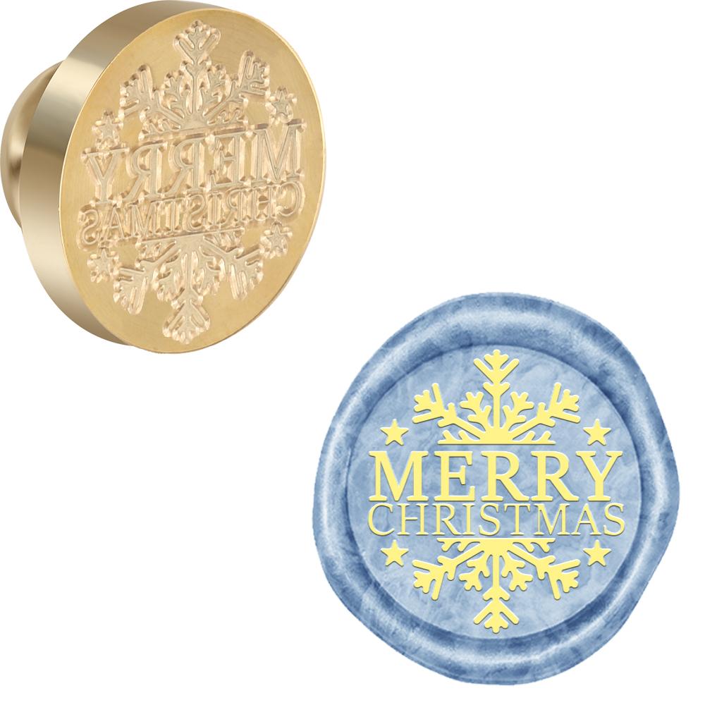 Merry Christmas Words Sealing Wax Stamp Bell Snowflake Wax Seal Stamp Head Christmas Eve for Christmas Invitations Envelope