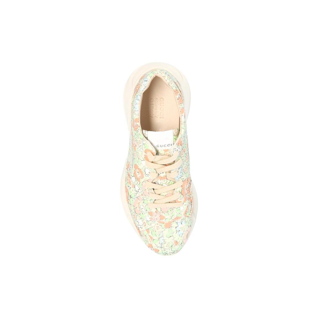 Gucci Rhyton Liberty London Leather Low Top Chunky Sneakers Women's Mint Green 642058 2JV00 3932