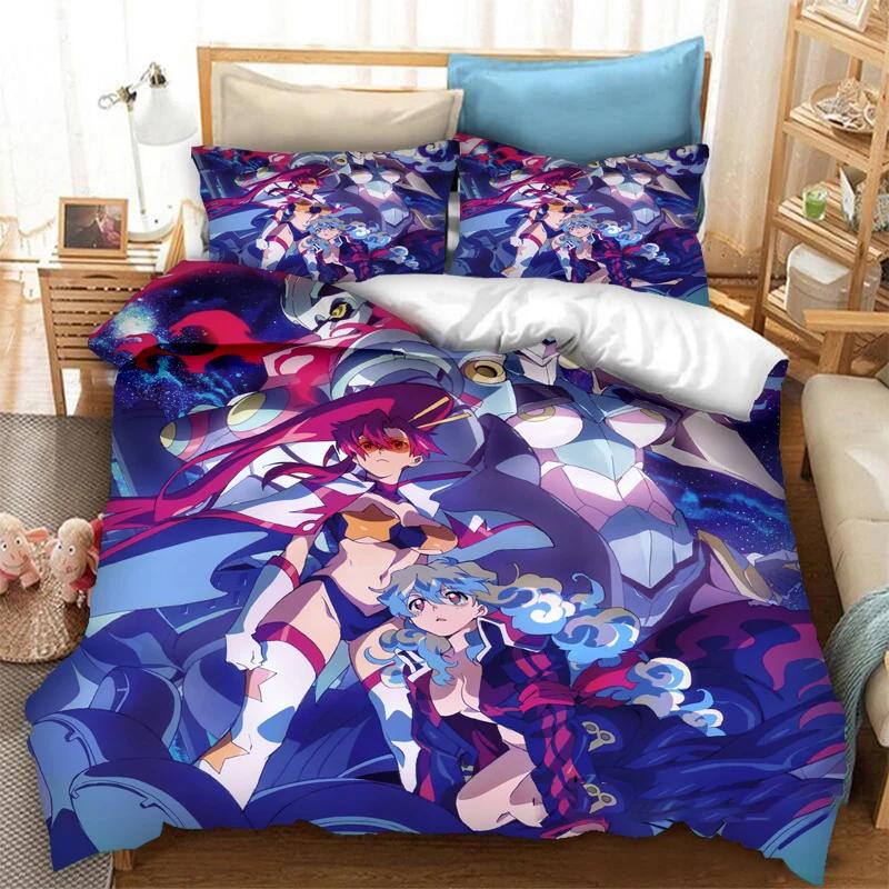 Copripiumino Stampato 3D Anime Tengen Toppa Gurren Lagann Set Biancheria da Letto Matrimoniale Singolo Matrimoniale Queen King Adulto Bambino Biancheria da Letto Copripiumino