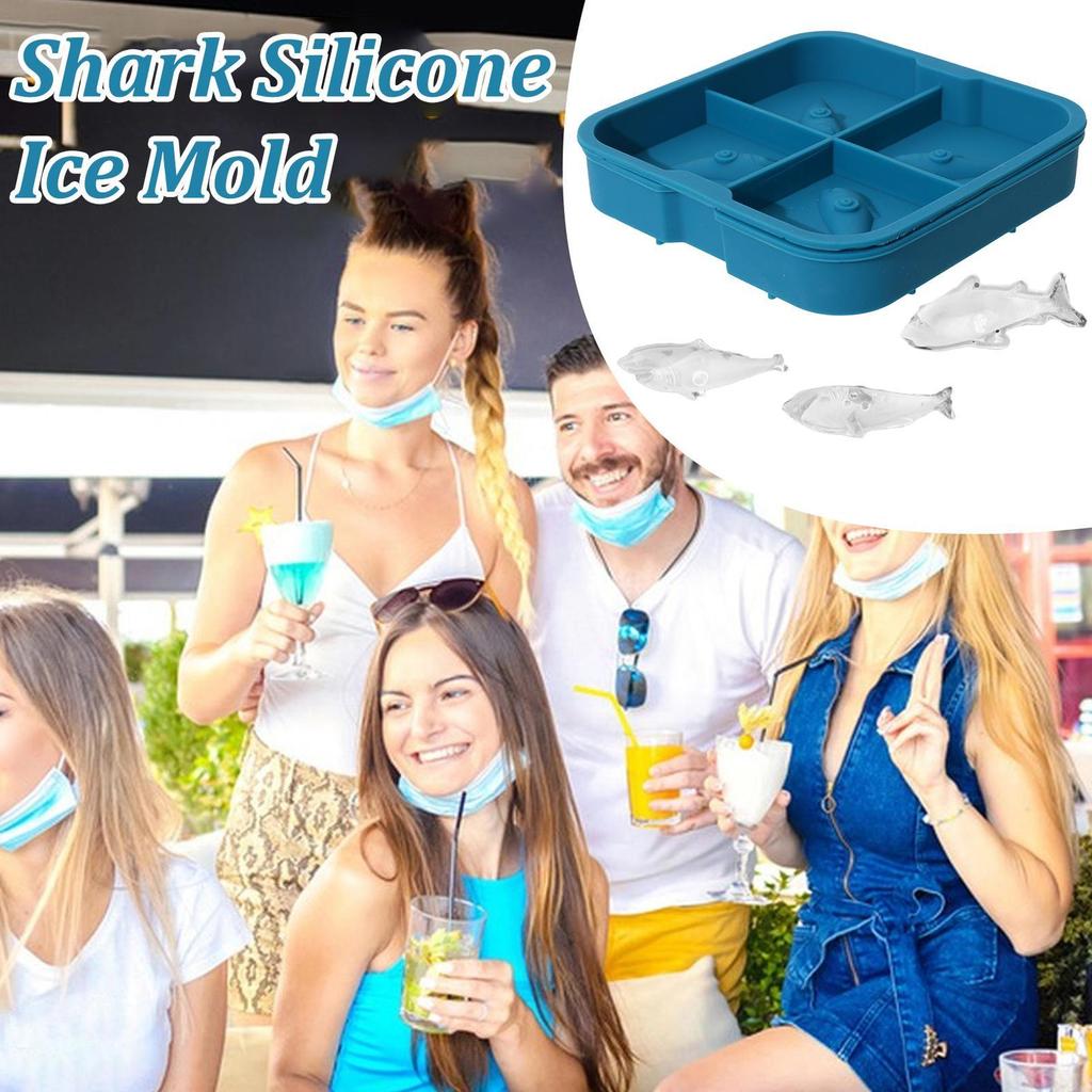 Isform Haj Chokladformar Söta 4-hålsformar För Cocktaildryck Whiskey Is Choklad Kök Hem Samling Fest