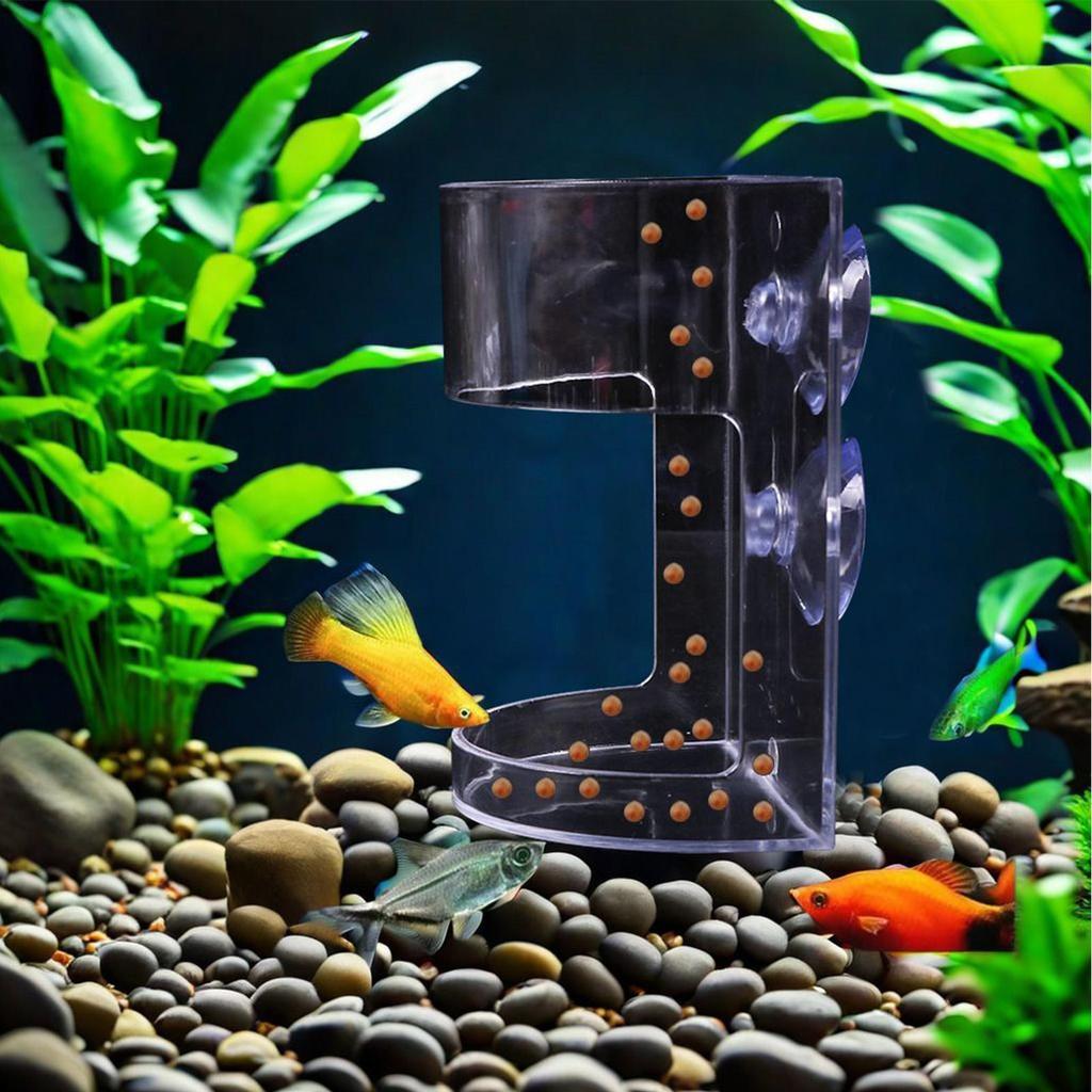 Non-Slip Aquarium Feeder Ring Fish Feeding Supplies Transparent Fish Feeding Dish Floating Food Feeder Square for Fish Tank