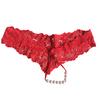 Women's Lace Seamless G-String Panties with Pearl Detail Low Waist Sheer Underwear Stretch Fabric Comfortable Fit